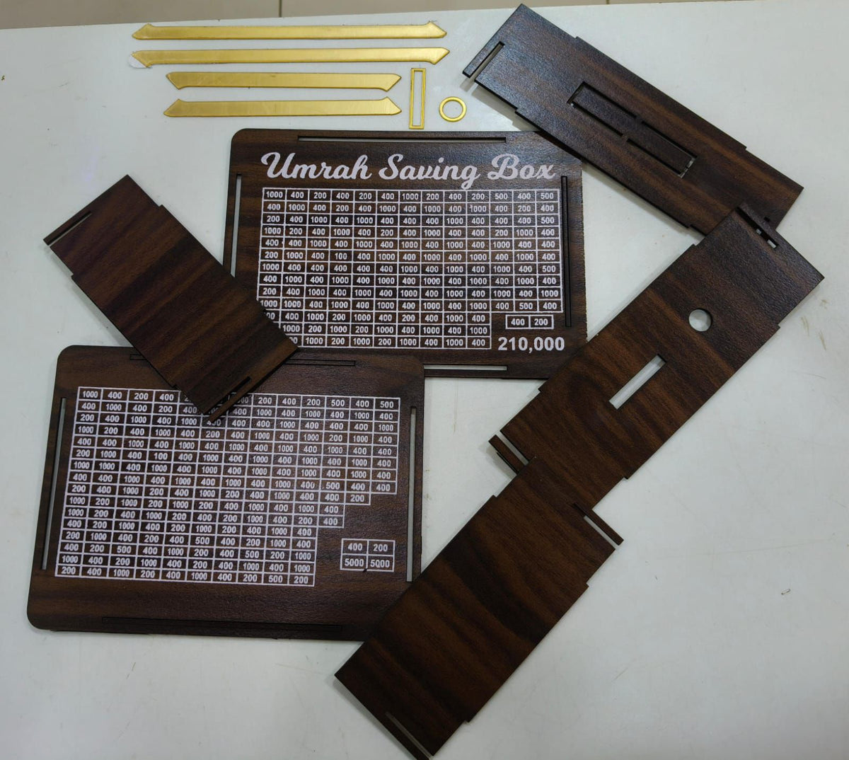 Wooden Umrah Saving Box – Premium 210,000