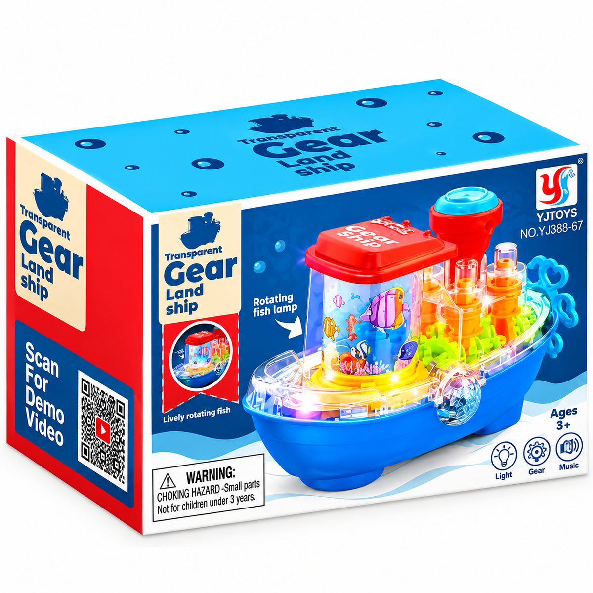 Transparent Gear Land Ship Toy